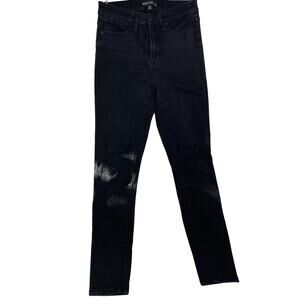 J Crew Jeans Women’s 26 Black High Waist Jeans Straight Denim